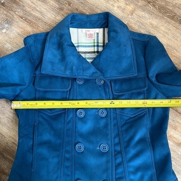 Nine and Company Faux Suede Teal Jacket Coat Plaid Flannel Liner size Medium - Picture 10 of 16